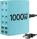USB Charging Station (1000W),12-Port USB C Charger Block with Dual 100W PD USB-C Fast Charging Station Hub for MacBook Pro/Air/All iPad Phone 17/16 15/14/13/Pro Max/Samsung Galaxy Note(Green)
