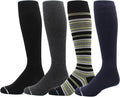 Dr. Motion 4 Pairs Men's Athletic Traveler Graduated Compression Knee High Socks
