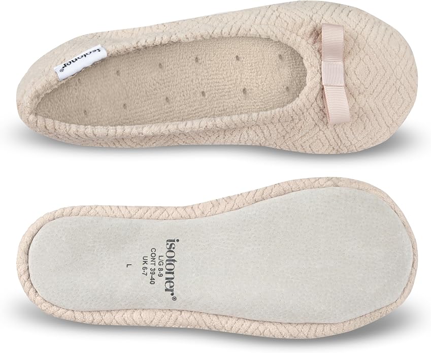 Isotoner Women's Chevron Non-Slip Ballerina Slipper