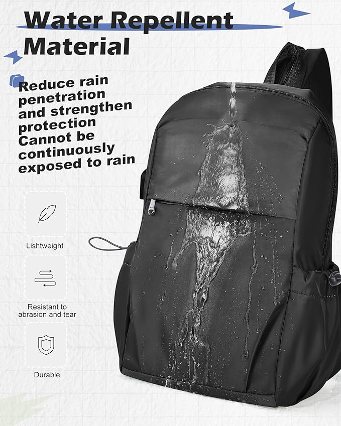 SEAFEW Large Black Convertible Sling Crossbody Backpack Shoulder Bag for Men Women, Waterproof Nylon Chest Bag One Strap Back Pack for Hiking Walking Biking Travel Cycling with USB Charger Port