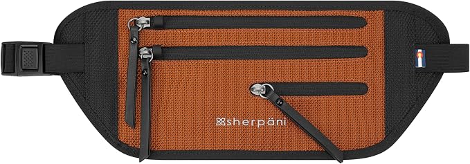Sherpani Jett, Travel Money Belt, Secure Waist Bag, Slim Passport Holders, Blocking Hidden Wallet Belt Bag, Fanny Pack for Women, Travel Gift, RFID Protection (Morocco)
