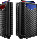 BULLIANT Men Wallet Leather Wallet Card Holders Money Clip for Men 10Cards-Magnetic Flip on Metal Case
