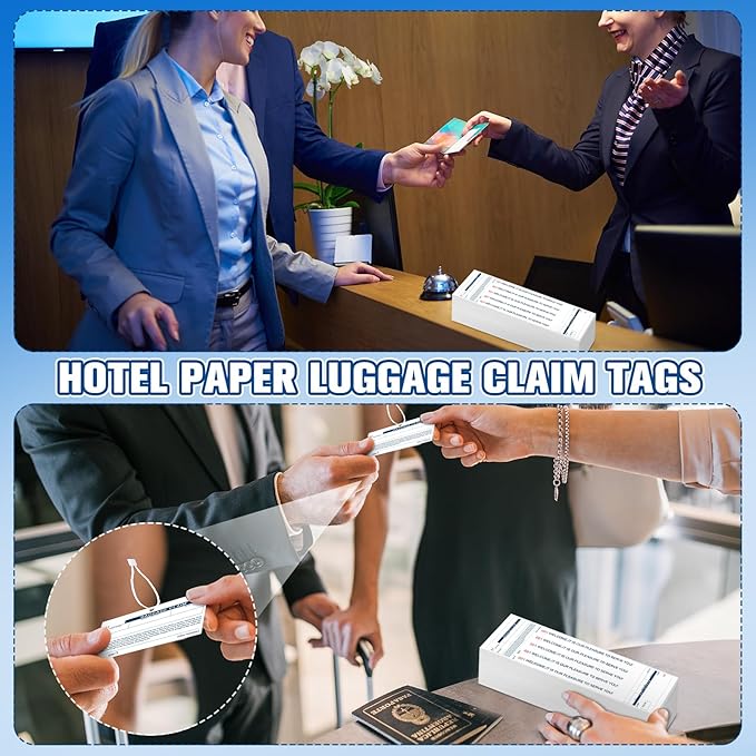 Feifeiya 500 Hotel Luggage ID Tag Paper Baggage Claim Check Tag Numbering from 000 to 499 Baggage Identification Suitcase(White)