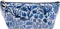 Jacaranda Living Extra Small Cosmetic Bag - Water-Resistant, PVC-Lined - Blue Seashells