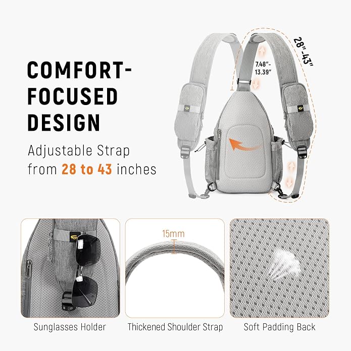 SKYSPER Sling Bag Anti-Theft Crossbody Bag RFID Travel Cross Body Shoulder Sling Backpack