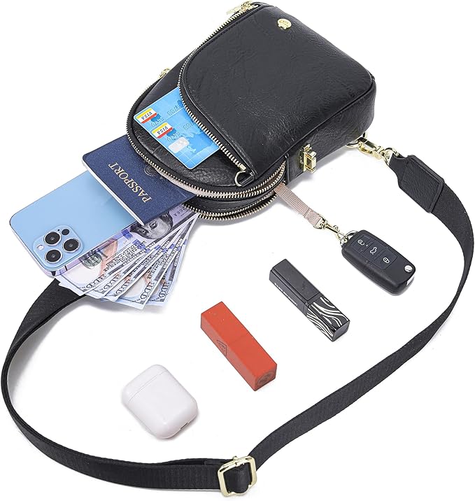 INICAT RFID Blocking Sling Bag, Anti Theft Crossbody Bag for Women Compact Travel Purses Vegan Leather