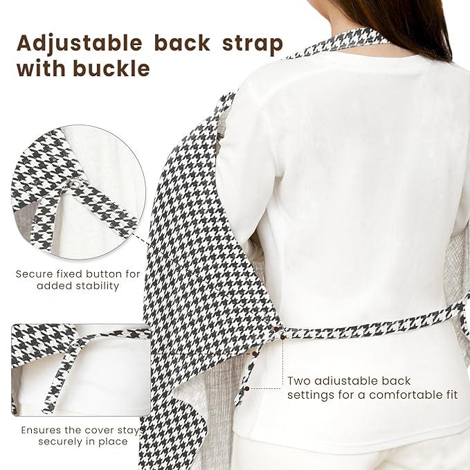 Konssy Muslin Nursing Cover for Baby Breastfeeding, Breathable 100% Cotton Breastfeeding Cover with Rigid Hoop for Mother Nursing Apron, Multi-use Carseat Canopy (Vintage Check Weave)