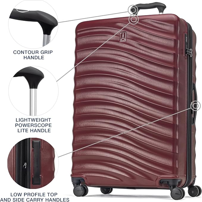 Travelpro Maxlite Air V2 Hardside Expandable Luggage, 8 Spinner Wheels, Lightweight Hard Shell, TSA lock, Cabernet, 2-Piece Set (20/28)