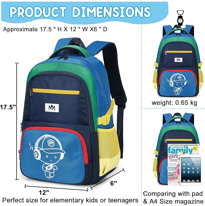 Bluboon Kids Backpack Boys Camo Bookbag Teens Elementary School Bag Daypack Travel Back Pack Middle school (Yellow green with blue background)