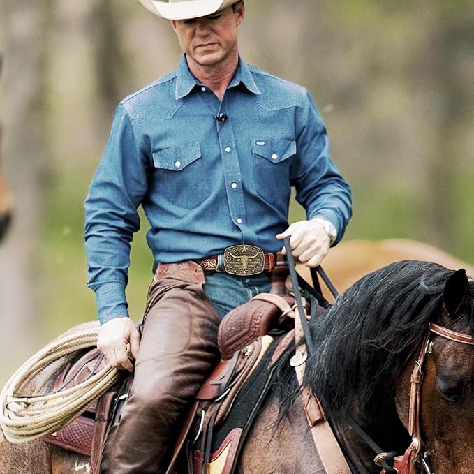 SANSTHS Western Cowboy Belts for Men Women, Mens Western Belt Bull Buckle Country Belt Cowboy Leather Belt for Jeans