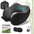 Cirorld Neck Pillow for Traveling, Travel Pillows for Airplanes,100% Pure Memory Foam Travel Neck Pillow, Adjustable Flight Pillow, Portable Plane Accessories with Eye Mask, Earplugs, Carry Bag