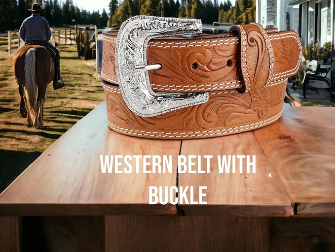 F&L CLASSIC mens Western full grain Leather belt Strap w/Snaps for Interchangeable Buckles, USA,