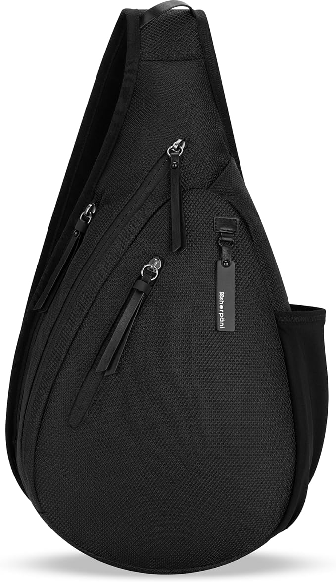 Sherpani Esprit, Anti Theft Sling Bag, Right-Handed Sling Purse, 10L Travel Bag, Crossbody Backpack, Travel Gift, Fits 10 Inch Tablet (Carbon Signature)