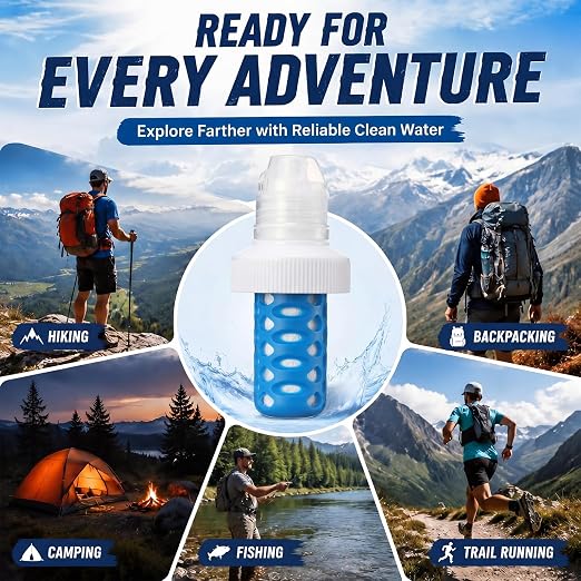 Hushee 1 Pcs Water Filter Cartridge Replacement Compatible with Katadyn BeFree Soft Bottles, 42 mm Caps, Perfect for Hiking, Running, Backpacking, Endurance Sports