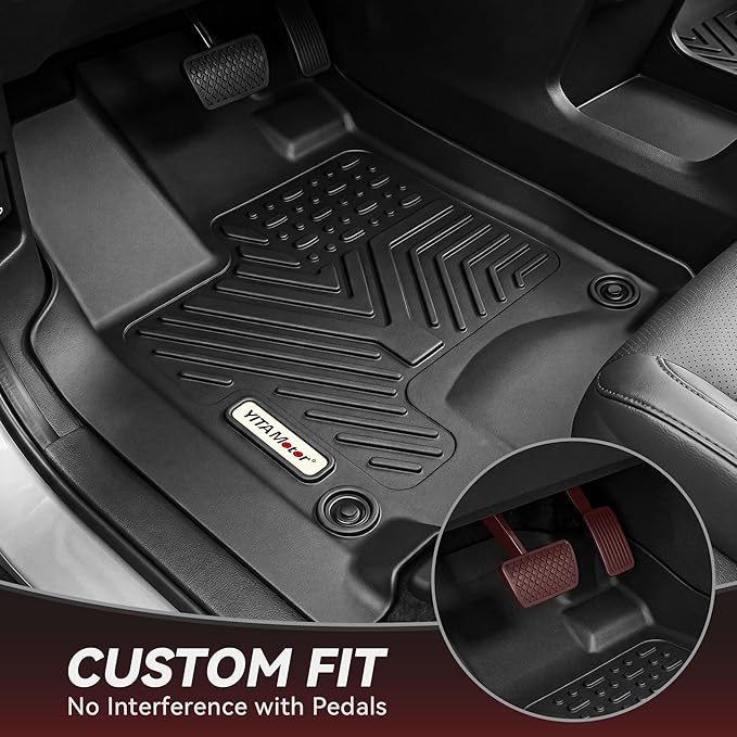 YITAMOTOR Floor Liner and Cargo Mats Fit for Honda Odyssey 2018-2026 Mini Passenger Van, All Weather TPE Car Floor Liners,Durable Anti-Slip Accessories, 1st & 2nd & 3rd Row & Cargo Liner, Black