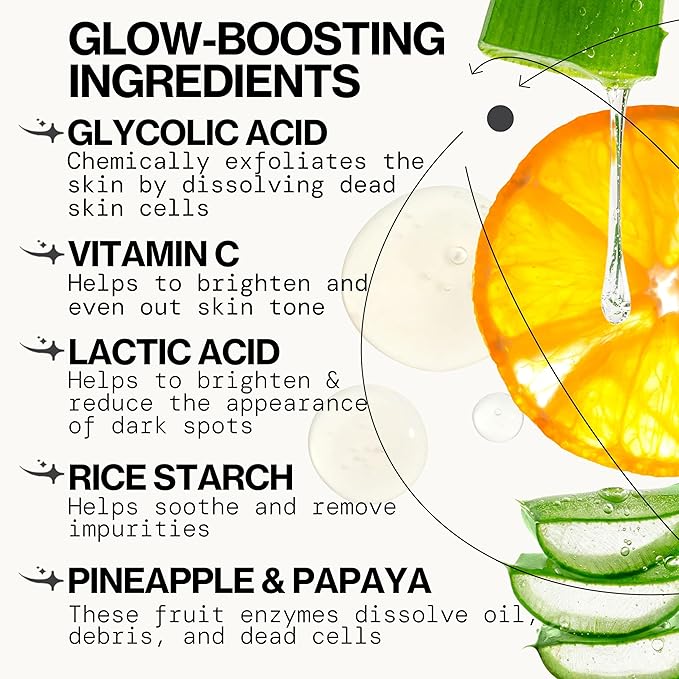 Pacifica Glow Baby Brightening Vitamin C Face Mask 4-Pack – Hydrating Serum-Soaked Sheet Mask for Glowing Skin, Fights Dullness & Dark Spots, Infused with Aloe & Kelp, 100% Vegan & Cruelty-Free