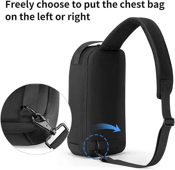 Kingsons Sling Crossbody Bag Anti-theft Chest Shoulder Backpack for Men Waterproof Minimalist Casual Daypack for Travel Gym