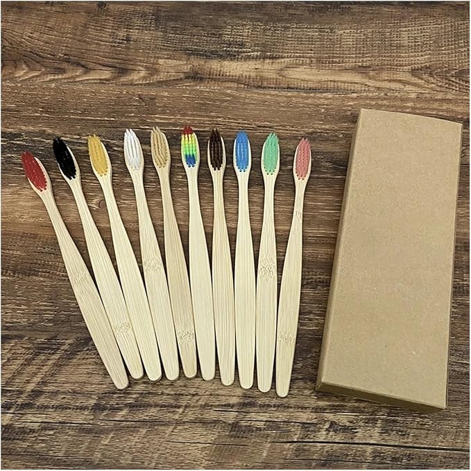 Manual Toothbrush 10PCS Colorful Toothbrush Set Soft Bristle Teeth Whitening Toothbrushes Soft Care Toothbrush(5 Adult 5 Kids)