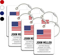 Personalized Luggage Tag with American Flag | 6 Pack | Custom Luggage Tags for Suitcases | Kids Backpack Tag | 4 Color Options & Choose Font, Font Color