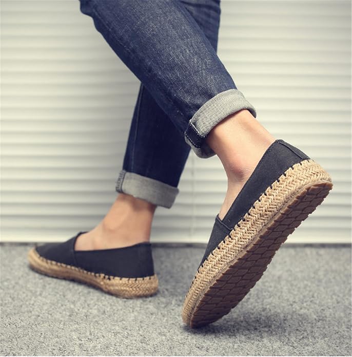 CASMAG Men's Fashion Casual Canvas Espadrille Slip-on Shoes Loafers
