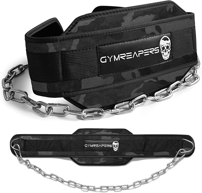 Gymreapers Dip Belt With Chain For Weightlifting, Pull Ups, Dips - Heavy Duty Steel Chain For Added Weight Training