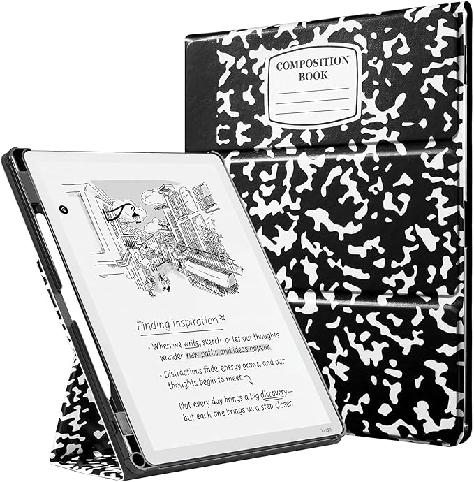 CoBak Case for 11" Kindle Scribe 3rd Generation 2025, Kindle Scribe Colorsoft with Two Viewing Angles - All New PU Leather Cover with Auto Sleep Wake, Pen Holder. Notebook