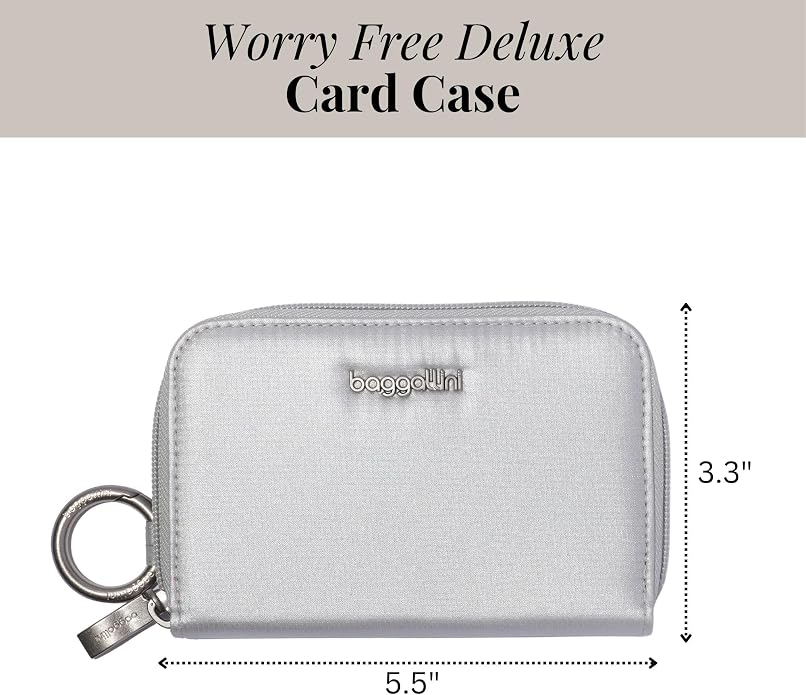 Baggallini Deluxe Card Case - Lightweight 5.5"x3.3" RFID Protected Womens Wallet Card Holder
