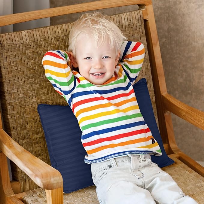 Utopia Bedding Toddler Pillow (Navy Blue, 2 Pack), 13x18 Small Kids Pillow for Sleeping, Soft and Breathable Cotton Blend Shell, Ideal for Toddler Bed and Travel (Intended for Age 2 and up)
