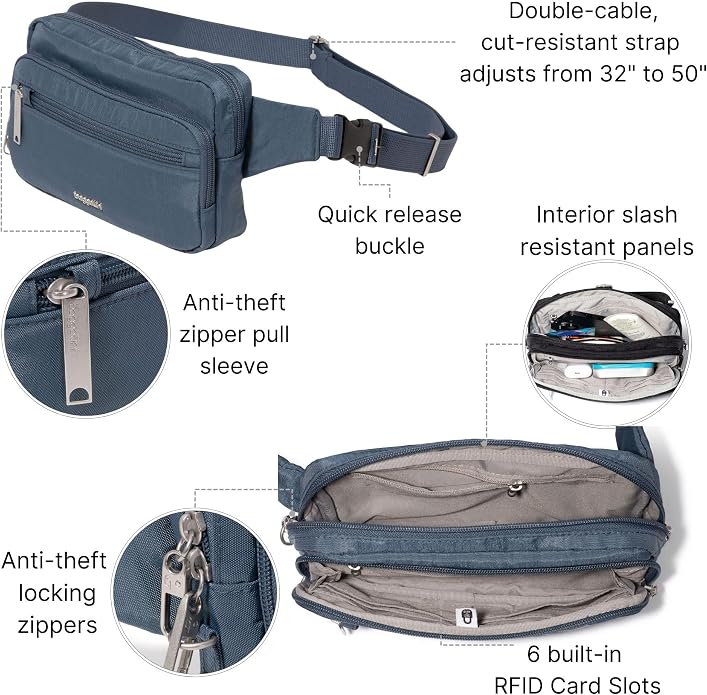 Baggallini Securtex Anti-Theft Belt Bag