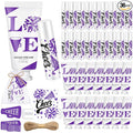 144 Pcs Cheerleading Lip Balms Hand Cream Sets Purple Cheerleading Party Supplies Including 36 Lip Balm and Moisturizing Hand Cream 36 Organza Bags Cards and Ropes for Team Thank You Gifts