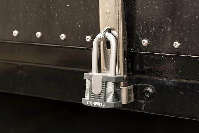 BRINKS - 50mm Commercial Laminated Steel Keyed Padlock with 2” Shackle, 4-Pack - Solid Steel Body with Boron Steel Shackle
