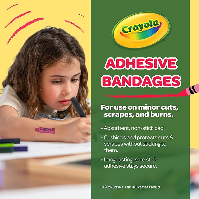 Crayola First Aid Kit, 30 Pieces | First Aid Kit for Kids & Adults, Travel-Friendly Compact for Home, Car, Camping, and Traveling