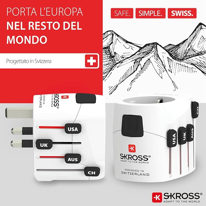 SKROSS Travel Adapter Pro 7A, White