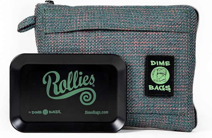 Dime Bags All-in-One Padded Pouch with Accessory Tray & Smell/Spill Proof Pocket, Protective Case for Glass Storage & Travel