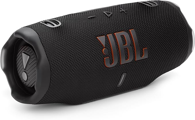 JBL Charge 6 - Portable Waterproof & Drop-Proof Bluetooth Speaker, Bold JBL Pro Sound with AI Sound Boost, 28Hrs of Playtime, Built-in powerbank & Comes with a Sturdy/Removable Carrying Strap (Black)