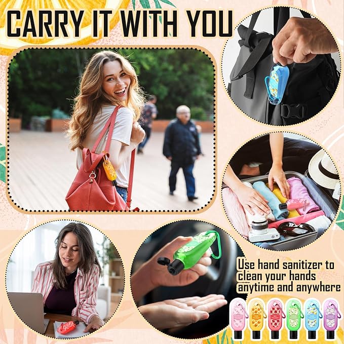 24 Pack Scented Hand Sanitizer Keychain Gift Bulk Lavender Travel Size Hand Sanitizer Gel for Wedding Graduation Party Supplies Friend Teacher Coworker Nurse Teacher Women Appreciation Gift