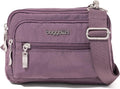 Baggallini Triple Zip Small Crossbody Bag for Women - Lightweight Convertible Fanny Pack Belt Bag