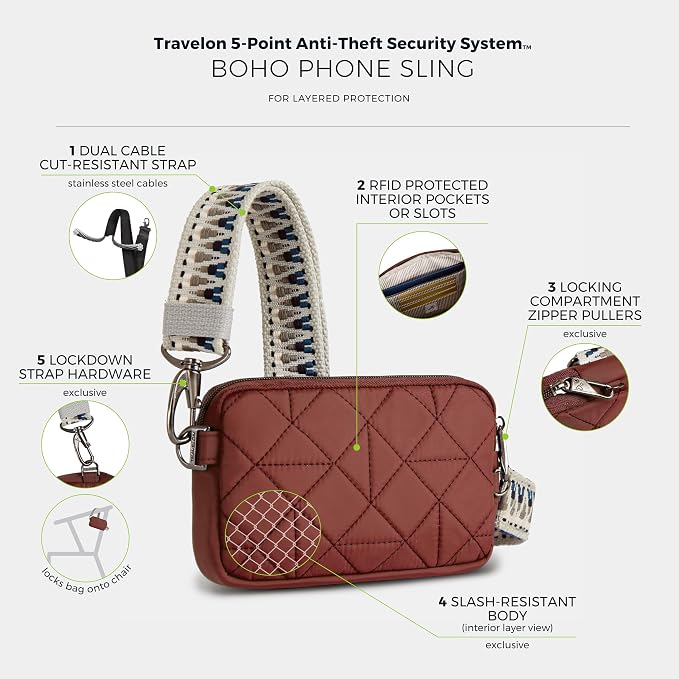 Travelon Anti-Theft Boho Phone Sling | Anti-Theft