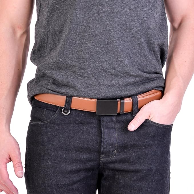 Mission Belt Men's Leather Ratchet Belt, 40mm Metal Collection