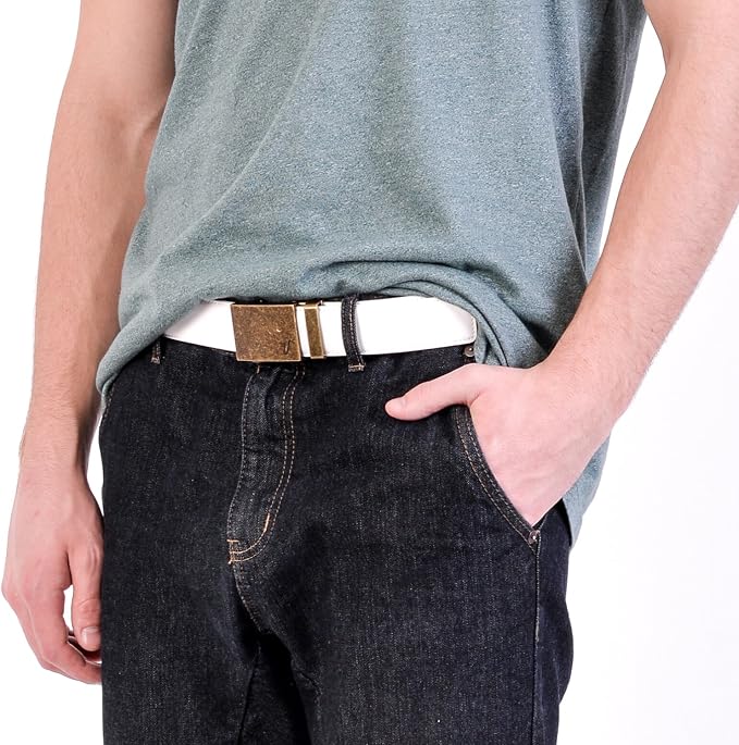 Mission Belt Men's Leather Ratchet Belt, 40mm Metal Collection