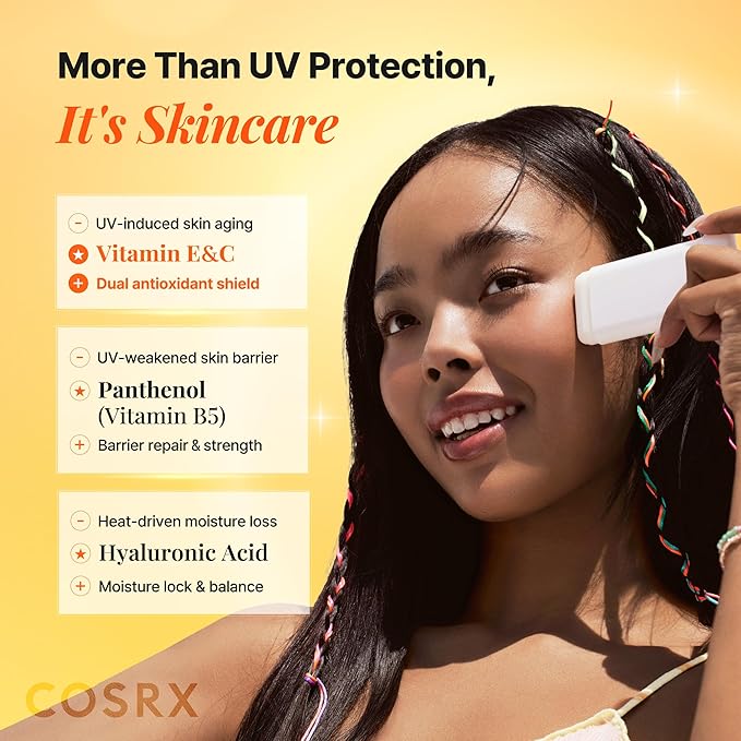 COSRX Airy-Light Clear Sunscreen Stick with Vitamin E&C SPF 50, 0.67 oz, 19g, Korean Suncreen Stick Suncare Sunblock, Lightweight, No White Cast, Water resistant, Oil Control Matte Sunscreen for Face