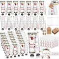 50 Sets 200 Pcs Christmas Santa Claus Baby Shower Gifts Bulk Hand Lotion and Lip Balm Gift Party Favors Travel Size Hand Lotion and Lip Balm with Organza Bags Tags