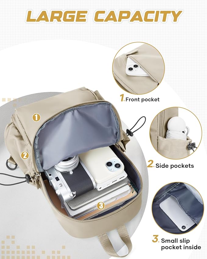 SEAFEW Khaki Small Sling Bag for Men Women, Mini Anti Theft One Strap Motorcycle Backpack, Sling Chest Bag Fanny Back Pack for Casual Travel Hiking Sport Gym