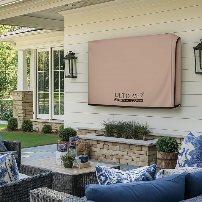ULTCOVER Waterproof Outdoor TV Cover with Clear Front Flap for 38-41 inch Outside Flat Screen Televisions