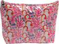 Jacaranda Living Medium Makeup Bag for Women – Water-Resistant Cosmetic & Toiletry Organizer with PVC Lining, Colorful Travel Pouch, Printed Zipper Cosmetic Case, Strawberry Vine