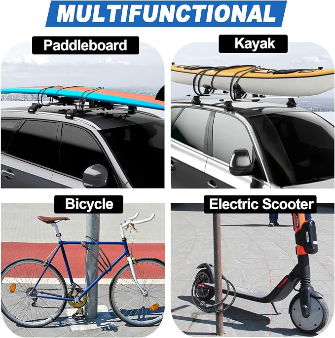 Long Cable Lock, Extra Long Straight Bike Lock (5ft to 25ft) with Resettable Combination, Kayak Locks, Unique Thin end Cable Locks Suitable Kayak, Scooter, Paddle Boards, Canoe, Jet Ski