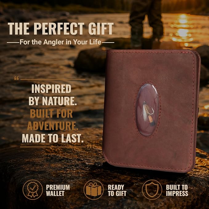 ROGUE WALLET Angler Front Pocket Wallet for Men - Slim, Compact Leather Card Holder with ID Window - Minimalist Front-Pocket Wallet for Cash, Cards & Travel Essentials (Burgundy)