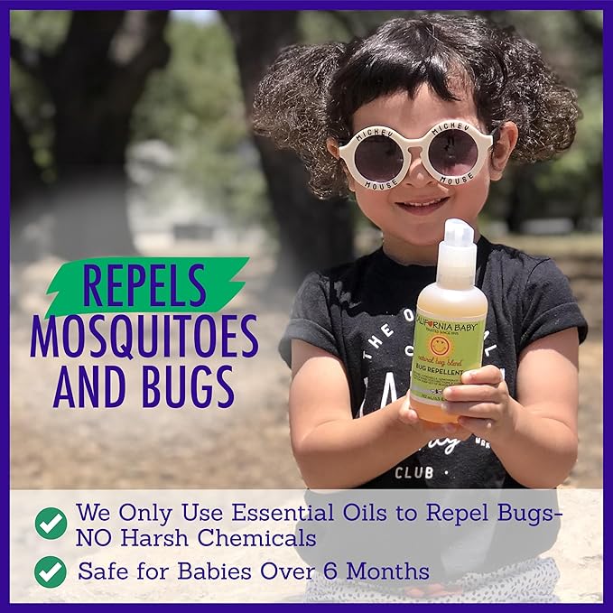 California Baby Super Sensitive Sunscreen + Natural Bug Spray | 1.8 oz Unscented SPF 30+ Mineral Sunscreen + 2 oz Natural Bug Repellent | Hypoallergenic | Formulated for Sensitive Skin
