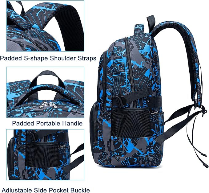 Bluboon Kids Backpack Boys Camo Bookbag Teens Elementary School Bag Daypack Travel Back Pack Middle school (Camo-boy)