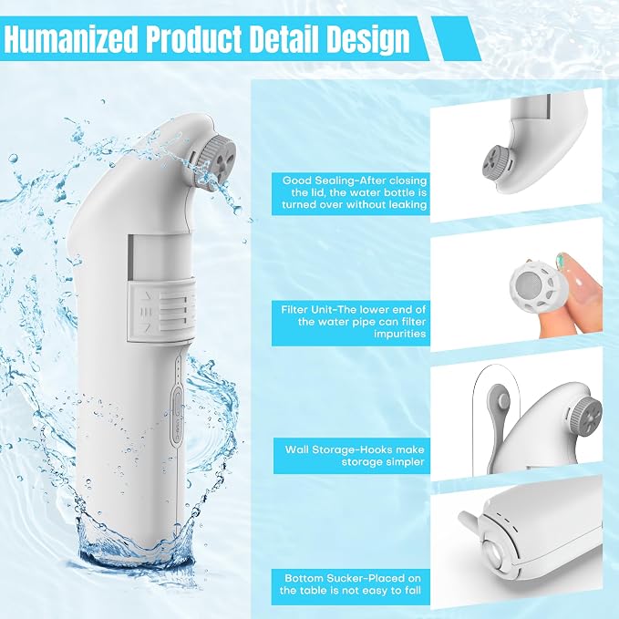 Teabelle Portable High Pressure Electric Bidet with 2.5L Water Bottle, USB-C Rechargeable Travel Bidet, Waterproof Handheld Sprayer for Personal Hygiene & Baby Care